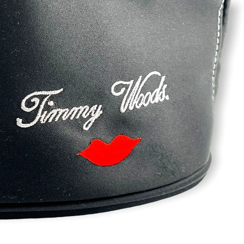 Timmy Woods Jeans with Stones Black Satin Rhinestone Pants Purse Handbag Tote
